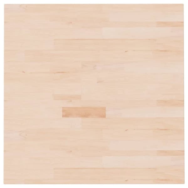 firkantet bordplade 70x70x2,5 cm ubehandlet massivt egetræ