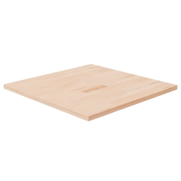 firkantet bordplade 70x70x2,5 cm ubehandlet massivt egetræ