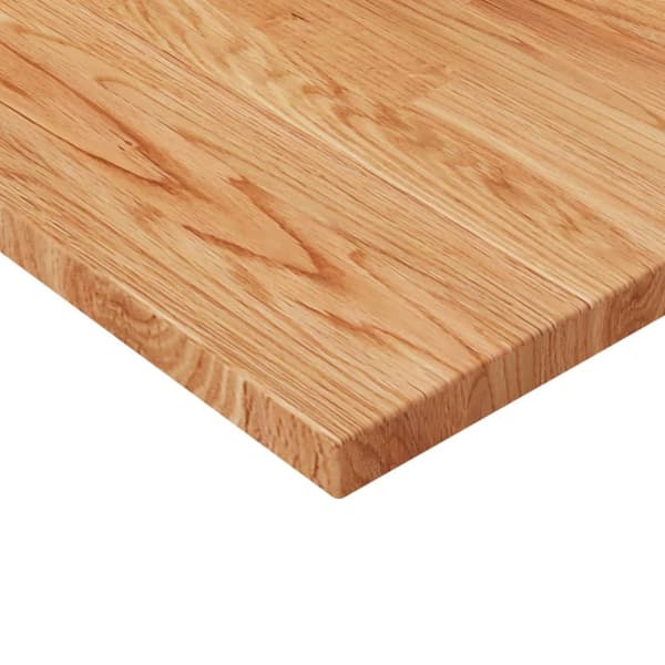 firkantet bordplade 50x50x2,5 cm behandlet massivt eg lysebrun