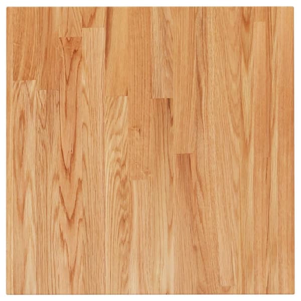 firkantet bordplade 50x50x2,5 cm behandlet massivt eg lysebrun
