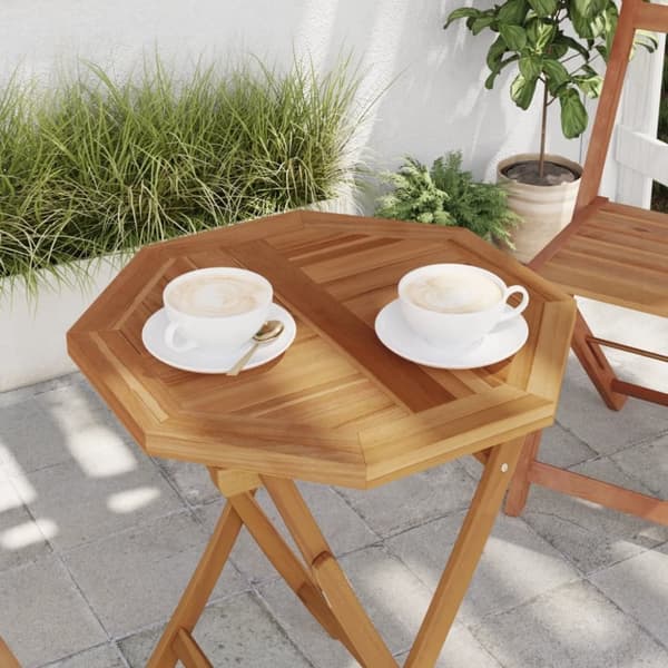 vidaXL Bordsskiva 50x50x2,5 cm åttakantig massiv teak