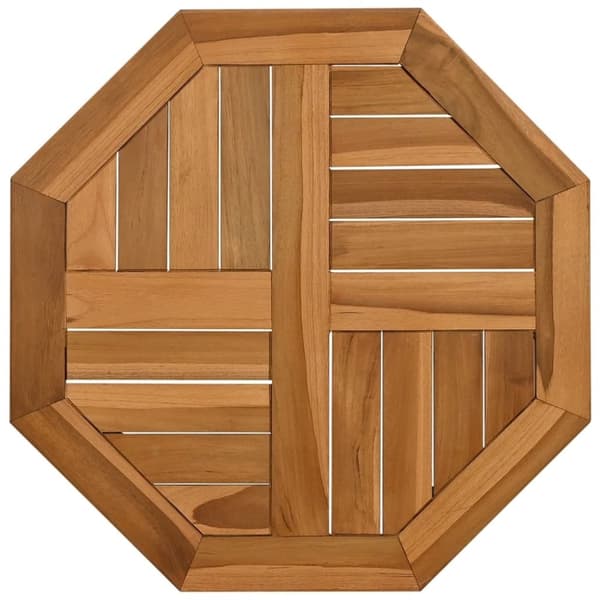 vidaXL Bordsskiva 50x50x2,5 cm åttakantig massiv teak
