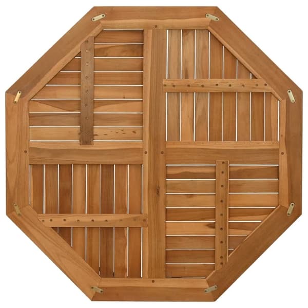 vidaXL bordplade 90x90x2,5 cm ottekantet massivt teaktræ