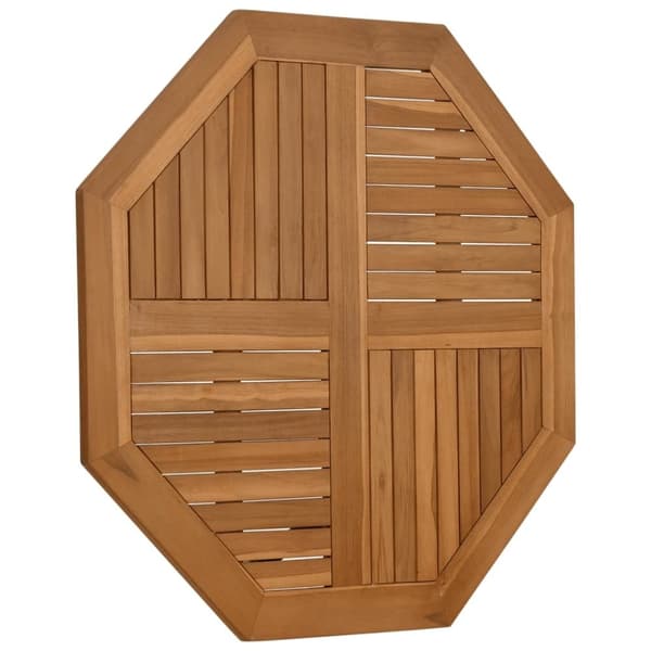 vidaXL Bordplate 90x90x2,5 cm åttekantet heltre teak