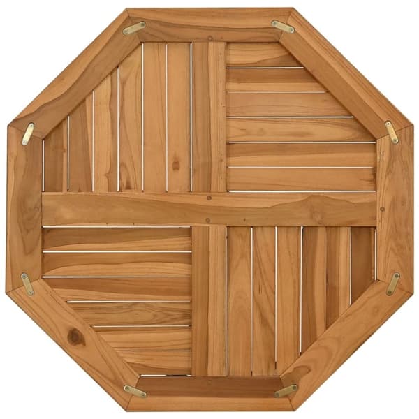 vidaXL Bordplate 70x70x2,5 cm åttekantet heltre teak