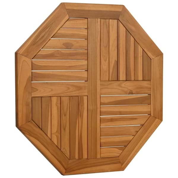 vidaXL bordplade 70x70x2,5 cm ottekantet massivt teaktræ
