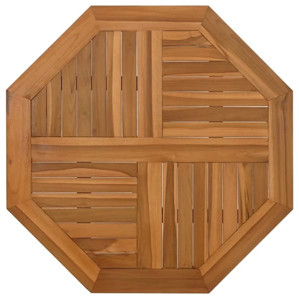 vidaXL Pöytälevy 60x60x2,5 cm kahdeksankulmio täysi tiikki