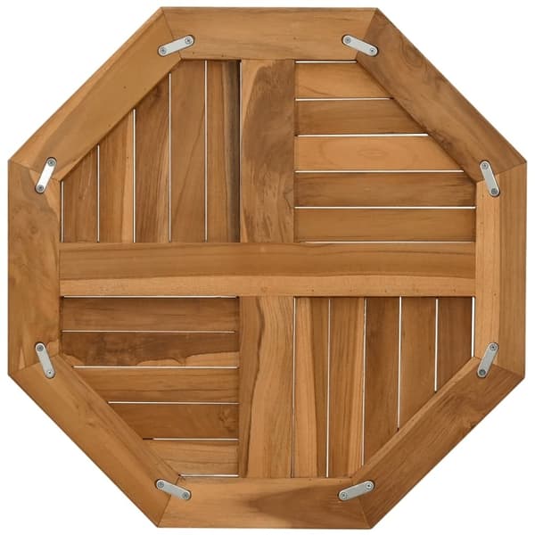 vidaXL Bordplate 60x60x2,5 cm åttekantet heltre teak