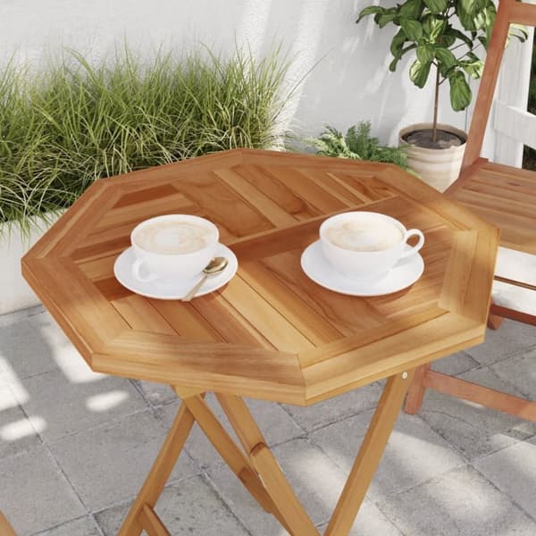 vidaXL Bordplate 60x60x2,5 cm åttekantet heltre teak