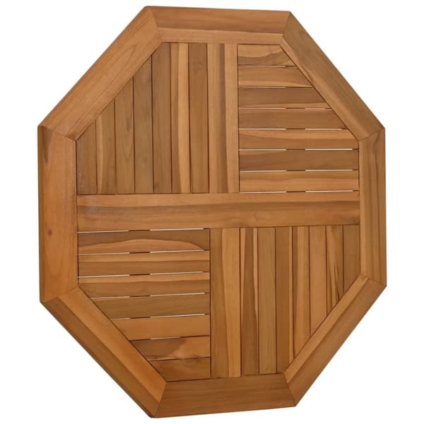 vidaXL bordplade 80x80x2,5 cm ottekantet massivt teaktræ