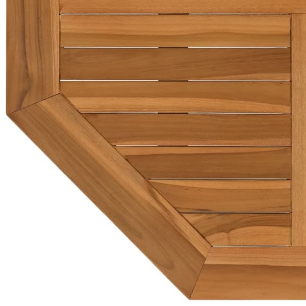vidaXL bordplade 80x80x2,5 cm ottekantet massivt teaktræ