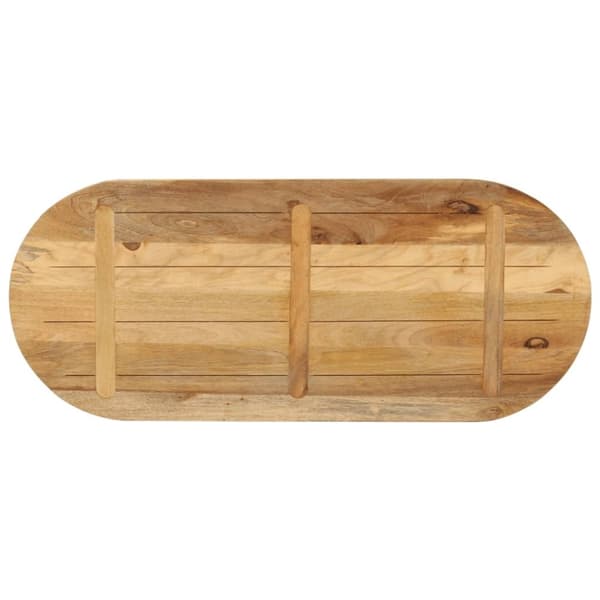 vidaXL Bordplate 100x40x2,5 cm oval grovt heltre mangotre