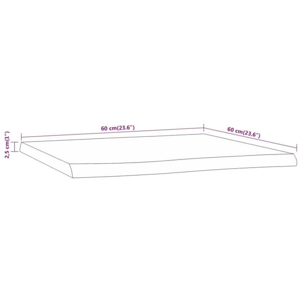vidaXL bordplade 60x60x2,5 cm firkantet massivt akacietræ