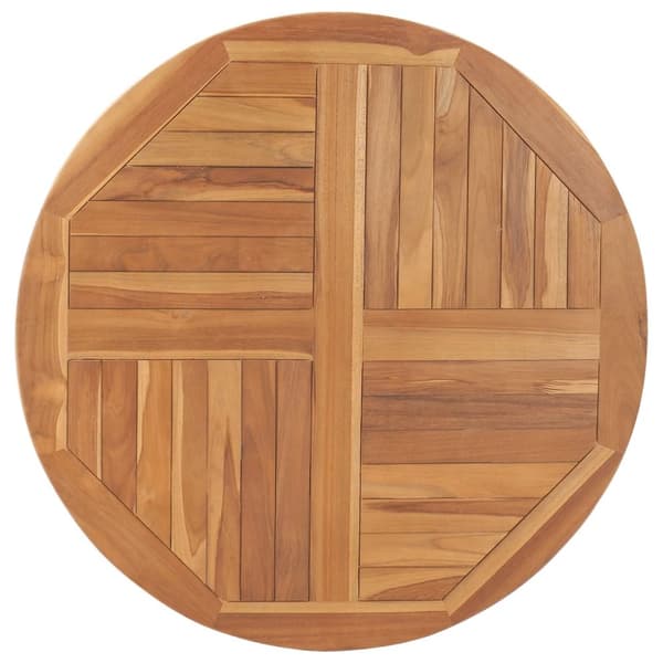 vidaXL bordplade 2,5 cm 90 cm rund massivt teaktræ - Bordplader