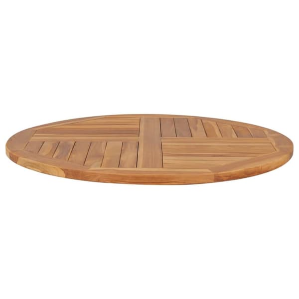 vidaXL bordplade 2,5 cm 90 cm rund massivt teaktræ - Bordplader