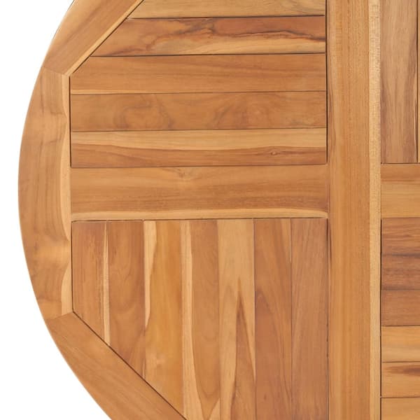 vidaXL bordplade 2,5 cm 90 cm rund massivt teaktræ - Bordplader