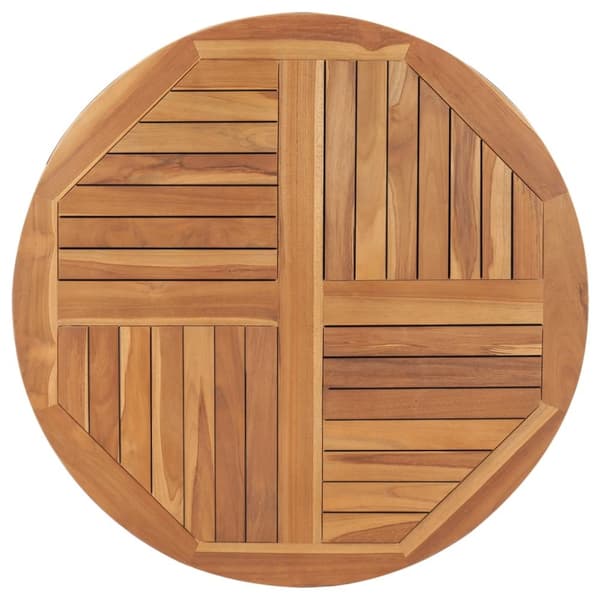 vidaXL bordplade 2,5 cm 90 cm rund massivt teaktræ - Bordplader