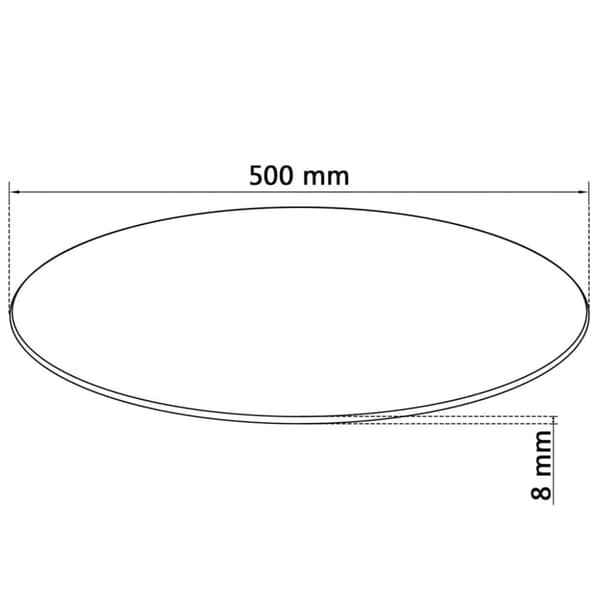 vidaXL Bordsskiva härdat glas rund 500 mm -  Bordsskivor