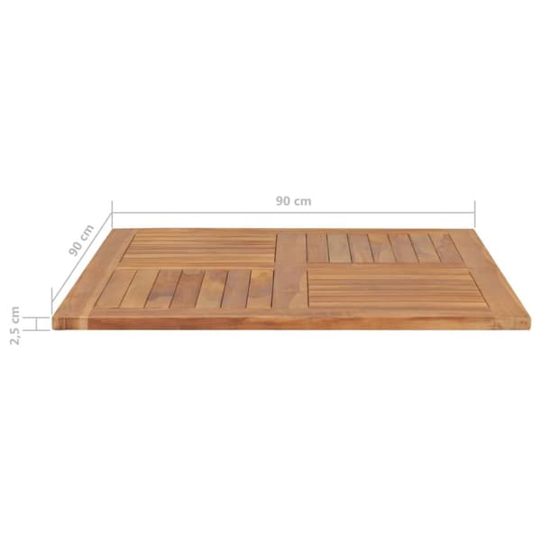 vidaXL Pöytälevy täysi tiikki neliö 90x90x2,5 cm -  Pöytälevyt
