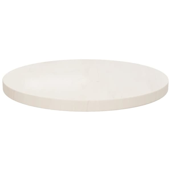 vidaXL bordplade hvid Ø40x2,5 cm massivt fyrretræ -  Bordplader