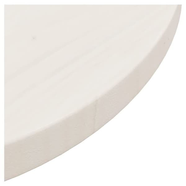 vidaXL bordplade hvid Ø40x2,5 cm massivt fyrretræ -  Bordplader