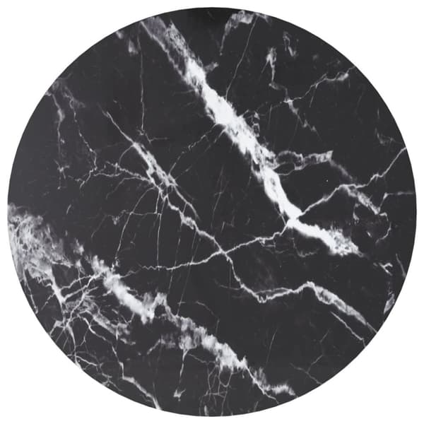 vidaXL Bordsskiva svart Ø60x0,8 cm härdat glas med marmortextur -  Bordsskivor