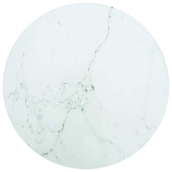 vidaXL Pöytälevy valkoinen Ø50x0,8 cm karkaistu lasi marmorikuvio -  Pöytälevyt