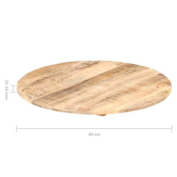 vidaXL Bordsskiva i massivt mangoträ rund 15-16 mm 60 cm -  Bordsskivor