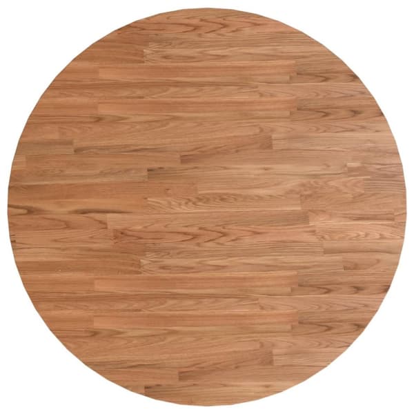 vidaXL Rund bordsskiva ljusbrun Ø70x1,5 cm behandlad massiv ek -  Bordsskivor