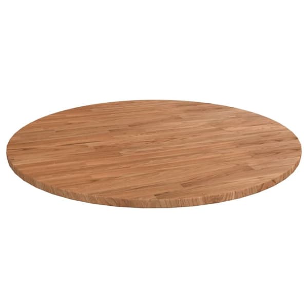 vidaXL Rund bordsskiva ljusbrun Ø70x1,5 cm behandlad massiv ek -  Bordsskivor