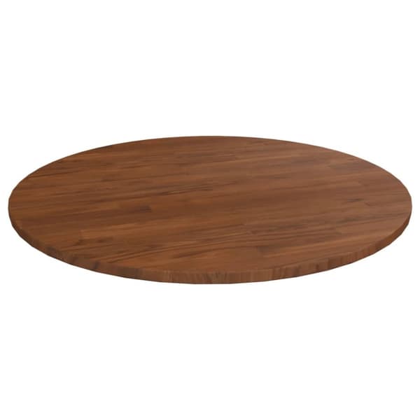 vidaXL Rund bordsskiva mörkbrun Ø70x1,5 cm behandlad massiv ek -  Bordsskivor