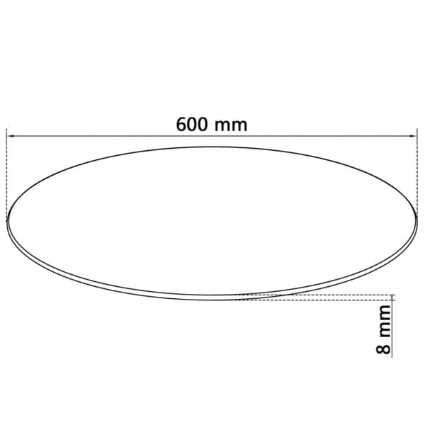 vidaXL bordplade hærdet glas rund 600 mm -  Bordplader