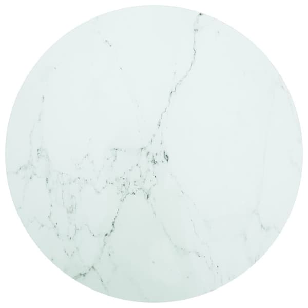 vidaXL Pöytälevy valkoinen Ø80x1 cm karkaistu lasi marmorikuvio -  Pöytälevyt