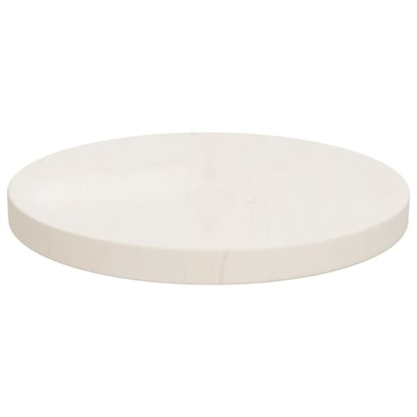 vidaXL bordplade Ø30x2,5 cm massivt fyrretræ hvid -  Bordplader