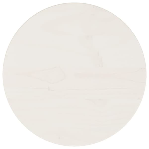 vidaXL bordplade Ø30x2,5 cm massivt fyrretræ hvid -  Bordplader