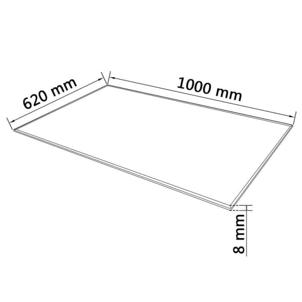 vidaXL Bordsskiva härdat glas rektangulär 1000x620 mm -  Bordsskivor