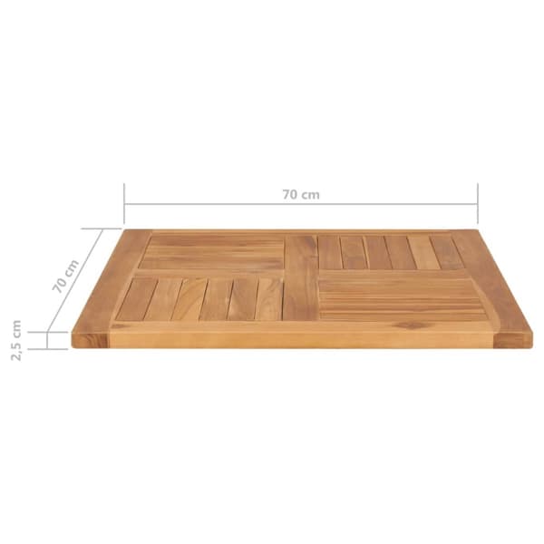 vidaXL Bordsskiva massiv teak 70x70x2,5 cm -  Bordsskivor