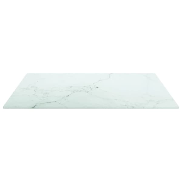 vidaXL Bordsskiva vit 50x50 cm 6 mm härdat glas med marmortextur -  Bordsskivor