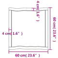 Pikkukuva 11 / 11: vidaXL Pöytälevy 60x60x(2-4) cm käsittelemätön täysi puu elävä reuna -  Pöytälevyt