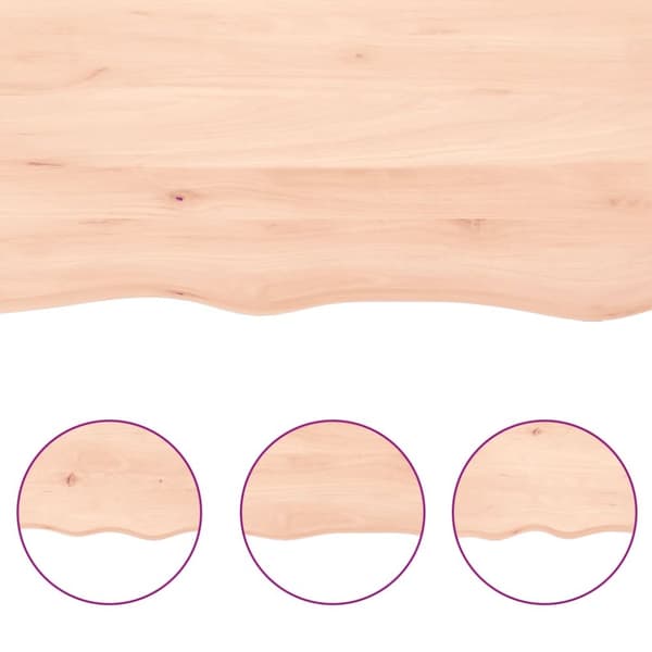 vidaXL Bordsskiva 60x40x(2-4) cm obehandlad massiv ek levande kant -  Bordsskivor