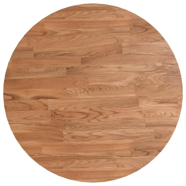 vidaXL rund bordplade Ø40x1,5 cm behandlet massivt egetræ lysebrun -  Bordplader