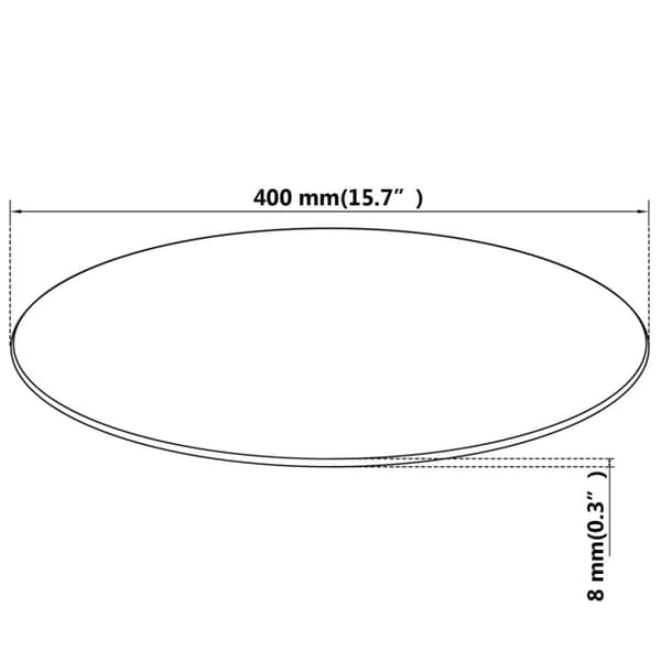 vidaXL bordplade hærdet glas rund 400 mm -  Bordplader