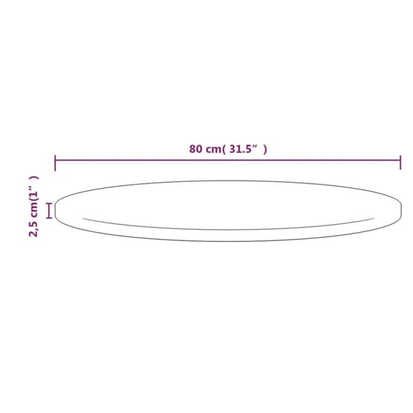 vidaXL Pöytälevy valkoinen Ø80x2,5 cm täysi mänty -  Pöytälevyt