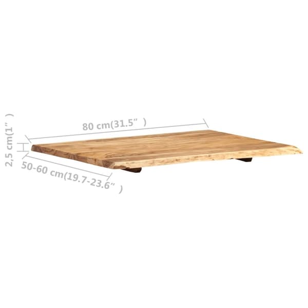 vidaXL Bordsskiva massivt akaciaträ 80x(50-60)x2,5 cm -  Bordsskivor