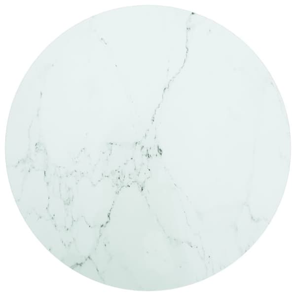 vidaXL Pöytälevy valkoinen Ø60x0,8 cm karkaistu lasi marmorikuvio -  Pöytälevyt