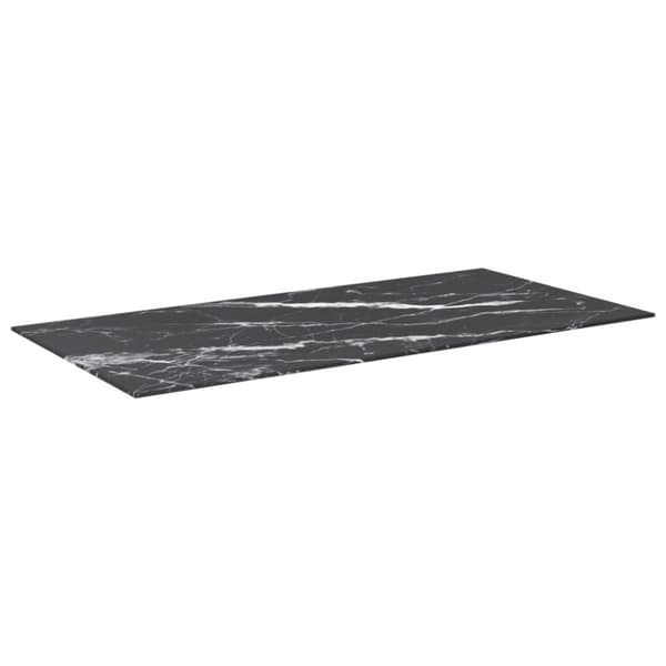 vidaXL bordplade 100x50 cm 6 mm hærdet glas med marmordesign sort -  Bordplader