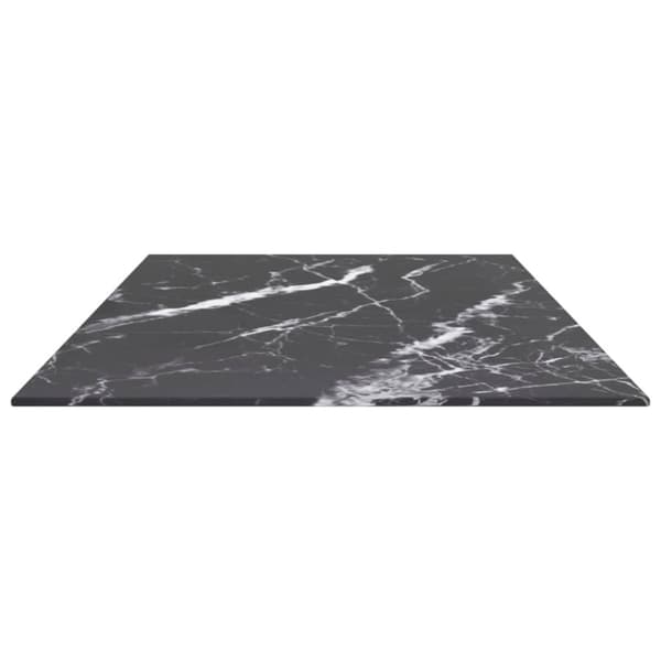 vidaXL bordplade 100x50 cm 6 mm hærdet glas med marmordesign sort -  Bordplader