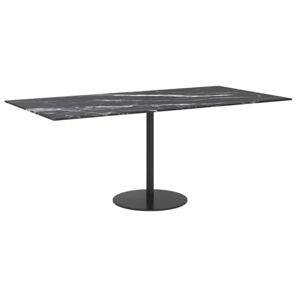 vidaXL bordplade 100x50 cm 6 mm hærdet glas med marmordesign sort -  Bordplader