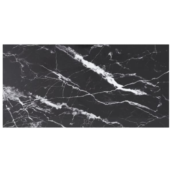vidaXL bordplade 100x50 cm 6 mm hærdet glas med marmordesign sort -  Bordplader