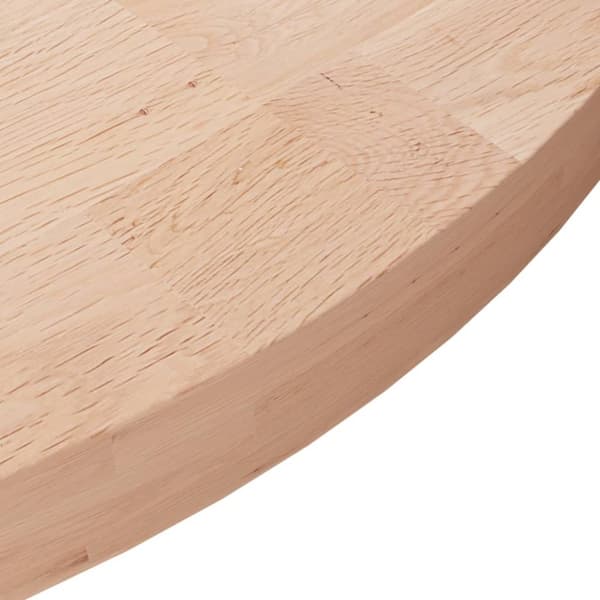 vidaXL rund bordplade Ø70x4 cm ubehandlet massivt egetræ - Bordplader